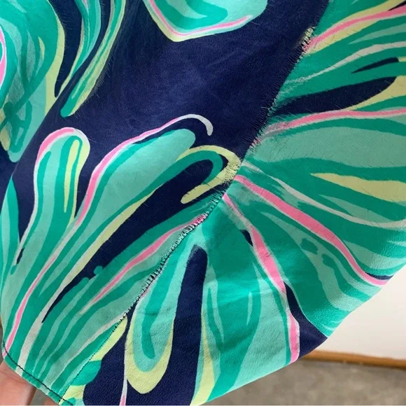 Lilly Pulitzer Flawed Rylee Silk Dress Tiger Palm Size 0 - Picture 11 of 16